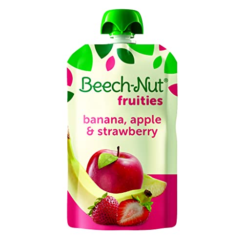 Beech-Nut Fruities Stage 2 Baby Food, Banana Apple & Strawberry, 3.5 oz Pouch -