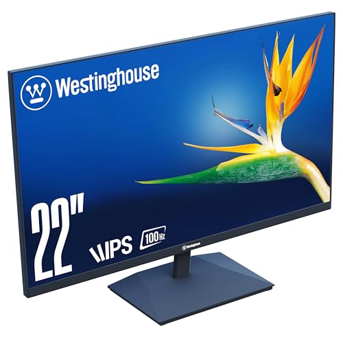 Westinghouse 22 Inch Computer Monitor, 100Hz, 1080p Full HD IPS Display, Adaptive Sync, Blue Light Protection, Home Office PC Screens with Built in Speakers, HDMI, VGA, for Work & Productivity - Demo Store