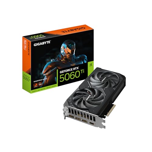 GIGABYTE GeForce RTX 5060 Ti WINDFORCE OC 8G Graphics Card, 8GB 128-bit GDDR7, PCIe 5.0, WINDFORCE Cooling System, GV-N506TWF2OC-8GD Video Card – AmaSync Store