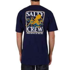 Salty Crew Ink Slinger SS Tee Navy XXL - Men's Fashion Casual Short Sleeve T-Shirt Cotton - Regular Fit - Lifestyle Beach Apparel -