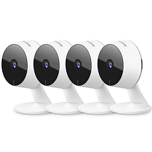 LaView Security Cameras 4pcs, Home Security Camera Indoor 1080P, Wi-Fi Cameras Wired for Pet, Motion Detection, Two-Way Audio, Night Vision, Phone App, Works with Alexa, iOS & Android & Web Access -