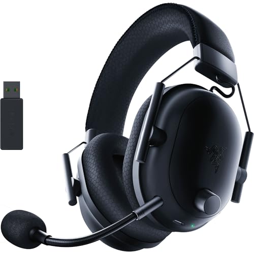 Razer BlackShark V2 Pro Wireless Gaming Headset 2023 Edition: Detachable Mic - Pro-Tuned FPS Profiles - 50mm Drivers - Noise-Isolating Earcups w/Ultra-Soft Memory Foam - 70 Hr Battery Life - Black -