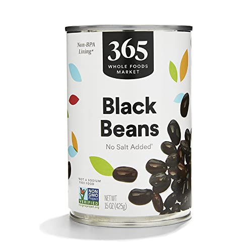 365 by Whole Foods Market, Unsalted Black Beans, 15 OZ -