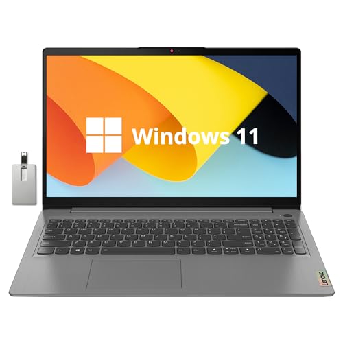 Lenovo Ideapad 3i 15.6" FHD Touch Laptop, Intel i3-1115G4, 16GB RAM, 512GB PCIe SSD, Intel UHD Graphics, Numeric Keypad, 720P HD Camera, WiFi 6, Win 11 Home, Gray, 128GB Hotface USB Card – AmaSync Store