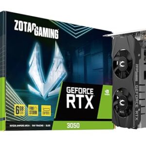 ZOTAC Gaming GeForce RTX 3050 6GB GDDR6 Low-Profile 96-bit 14 Gbps PCIE 4.0 Super Compact Gaming Graphics Card, ZT-A30510L-10L -