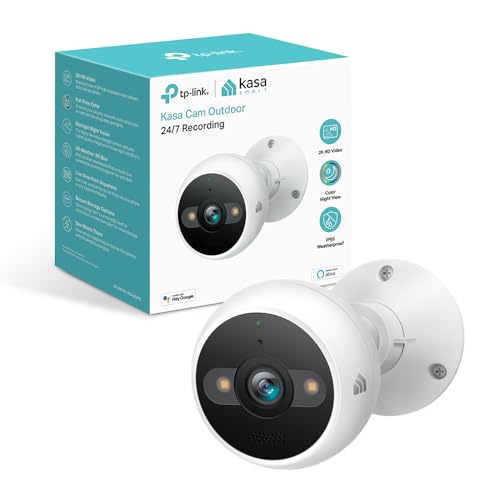 Kasa Smart 2K QHD Security Camera Outdoor Wired, IP65, Starlight Sensor & 98Ft Night Vision, Motion/Person Detection, 2 Way Audio w/Siren, Cloud/SD Card Storage, Alexa &Google Home Compatible(KC420WS) -