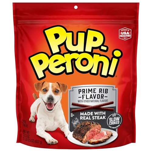 Pup-Peroni Dog Treats, Prime Rib Flavor, 22.5 Ounce, Made with Real Steak -