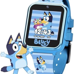 Accutime Bluey Kids Smartwatch with Camera, Games, Pedometer and Audio Recorder for Creative Play and Learning, 1.5" Touchscreen, Blue, Fits 5.5"-8.0" Wrists, for Boys and Girls Ages 3+ -