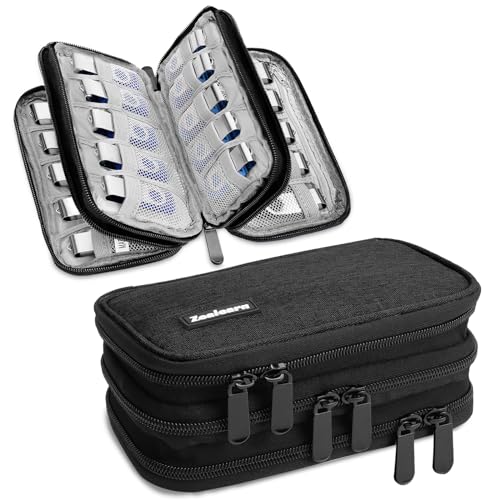 USB Flash Drive Case with Labels, Gifts for Men, USBs Case Organizer Holds 30 Pcs, USBs Storage Cases, USB Sticks Holder, Thumb Drive Cases, Fits for Samsung/Sandisk/Jump Drive, etc, Black - Demo Store