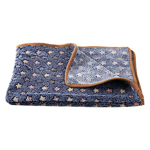 Soft Pet Thermal Blanket for Dogs and Cats,Comfortable Printing Cat Puppy Blanket Bed Mat Cushion Blanket Pad Pet Supplies - Dark Navy Blue S -
