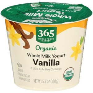365 Everyday Value OG Vanilla Whole Milk Yogurt, 5.3 oz -