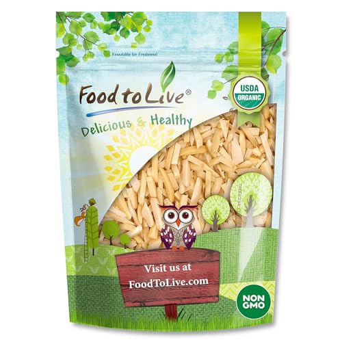 Food to Live Organic Dry Roasted Blanched Slivered Almonds, 8 Ounces – Oven Toasted, Unsalted, No Oil Added, Perfect for Cooking, Baking and Snacking, No-GMO, Vegan, Kosher, Bulk -