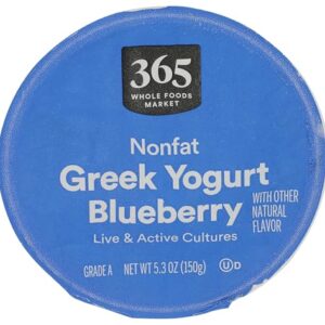 365 by Whole Foods Market, Greek Yogurt, Nonfat Blueberry, 5.3 Ounce -
