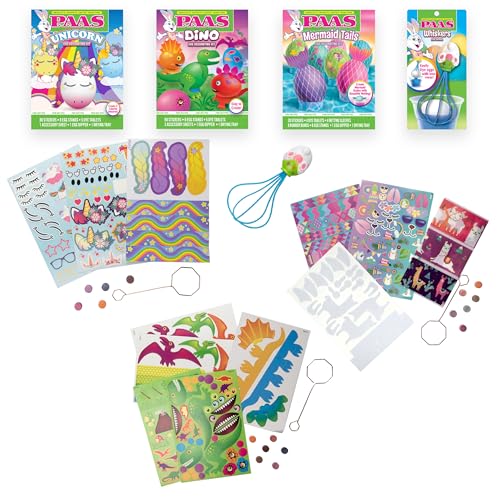 PAAS Easter Egg Decorating Kit, Includes 1 Unicorn Egg Dying Kit, 1 Loveable Llamas Egg Dying Kit, 1 Dino Decorating Kit Whiskers for Easy Egg Dying, Food Safe Dye (4 Piece) -