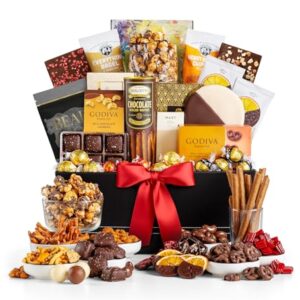 The GiftTree Manhattan Gift Basket Featuring LINDOR Truffles, Artisan Chocolates, Hand-Decorated Cookies and So Much More! Perfect as a Thanksgiving Gift, Birthday Gift, Get Well, Thank You Or Just Because -