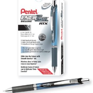 Pentel EnerGel RTX Retractable Gel Ink Pen, Medium Point, Needle Tip, Black Ink, Box of 12 (BLN77-A) – AmaSync Store