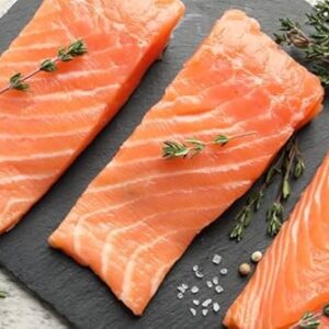 New York Steak & Seafood Set of Frozen Salmon Filets - Skinless Salmon Fillets of 8 oz Each - Omega-Rich Norway Atlantic Salmon Filets without Skin (16 Fillets, 8oz) -