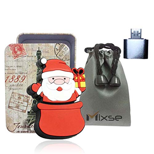 Mixse USB Flash Drive Memory U Disk Stick Storage Device Novelty Cute Santa Claus D 16GB - Demo Store