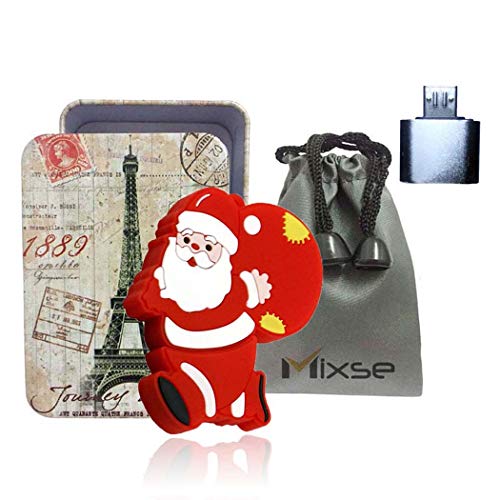 Mixse USB Flash Drive Memory U Disk Stick Storage Device Novelty Cute Santa Claus A 16GB - Demo Store