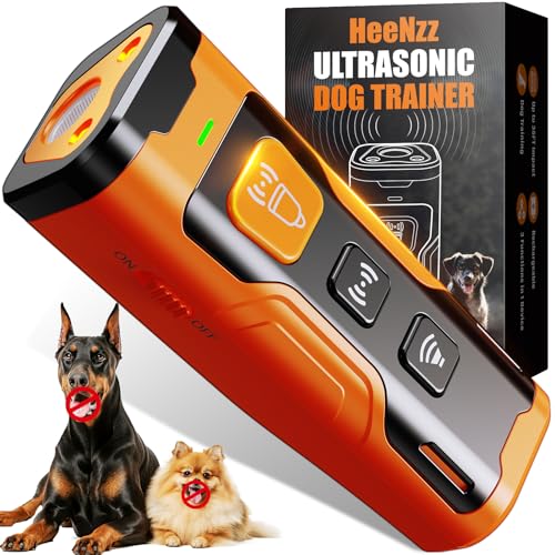 Dog Bark Deterrent Devices for Own or Neighbor's Dog Ultrasonic Dog Training Device Safe & Effective Portable Anti Barking Device for Dogs Indoor Outdoor Use Orange -