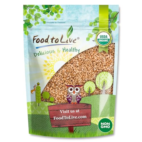 Food to Live Organic Toasted Hulled Sesame Seeds, 2 Pounds – Crunchy and Nutritious Snack, Oven Roasted, Unsalted, No Oil Added, Perfect for Cooking, Smoothies and Salads, No-GMO, Vegan, Kosher, Bulk -