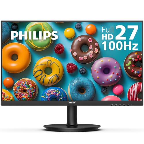 PHILIPS 271V8LB 27" Framless Full HD (1920 x 1080) 100Hz Monitor, VESA, HDMI x 1, VGA Port x1, Eye Care, 4 Year Advance Replacement Warranty – AmaSync Store