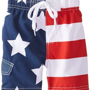 Kanu Surf boys Patriot fashion swim trunks, Flag, 5 6 US -