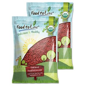 Food to Live Organic Goji Berries, 12 Pounds – Sun Dried, Large and Juicy, Non-GMO, Raw, Vegan, Sirtfood, Bulk -