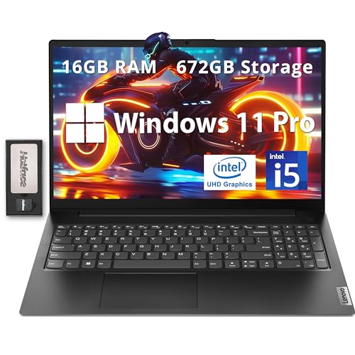 Lenovo V15 Gen 4 15.6" FHD Business Laptop, Intel i5-13420H, 16GB RAM, 672GB Storage (512GB SSD+160GB Docking Station Set), ‎Intel UHD Graphics, Full Size Keyboard, Windows 11 Pro, Black – AmaSync Store
