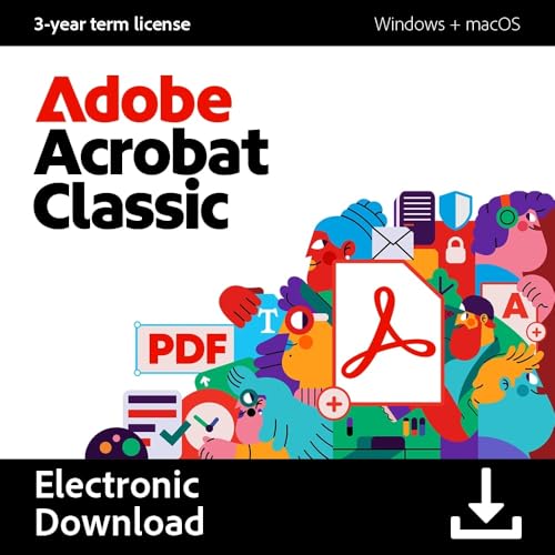 Adobe Acrobat Classic | PC/Mac Code | Software Download | PDF Software | 3-year term license | non-renewing | Activation Required – AmaSync Store