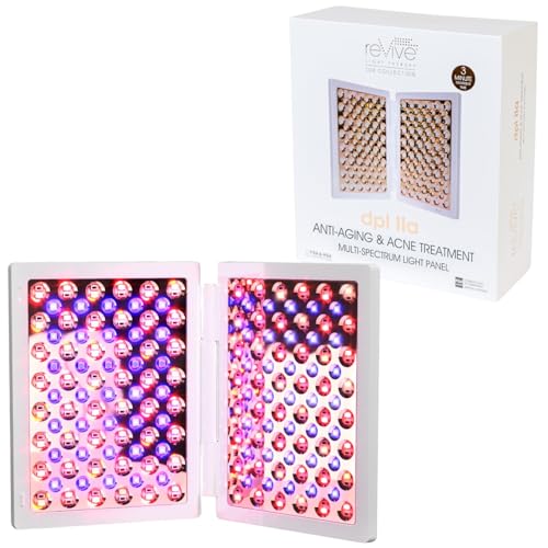 reVive dpl lla Blue & Red Light Therapy Device for Face | 3-in-1 Anti-Aging Wrinkle Reduction Light Panel | 3-Minute LED Acne Treatment -