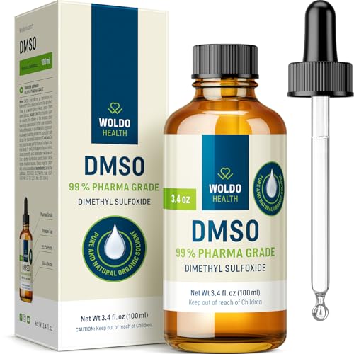 DMSO Pharmaceutical Grade with 99.9% Purity & Low Odor - 3.38oz (Dimethyl Sulfoxide) Glass Bottle with Dropper -