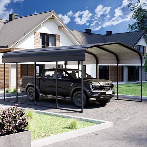 Royal Windsor Metal Carport 12×20 Car Port, Outdoor Storage Heavy Duty Metal Canopy Multi-Use Garage Shed for Car and Truck, Carport Kit with Galvanized Steel Roof Building and Frame -