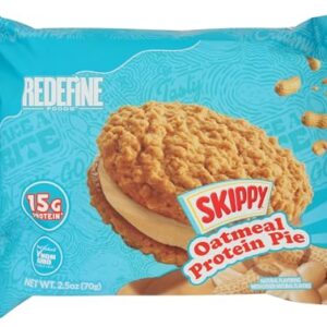 Redefine Foods Oatmeal Protein Pie, Peanut Butter, Non-GMO, 1 Count, 2.5 Ounce (Pack of 8) -