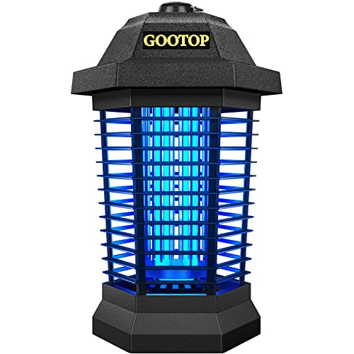 GOOTOP Bug Zapper Outdoor, Mosquito Zapper, Electric Fly Zapper, Mosquito Killer, Fly Traps, 3 Prong Plug, Flying Insects Zapper Indoor Outdoor 90-130V, 4200V, ABS Plastic Outer (Black) -
