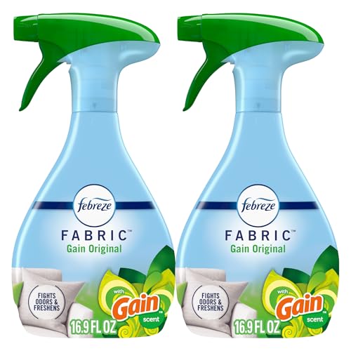 Febreze Odor-Fighting Fabric Refresher with Gain, Original, 16.9 fl oz, Pack of 2 -