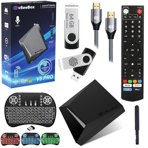 VS E-E New 2025 Version USB Storage Kit – 64GB Flash Drive, High-Speed Cable, Cable Organizer & Voice Control for TV (US Tech Support, 1-Year Warranty) (Version 5-P ro) - Demo Store