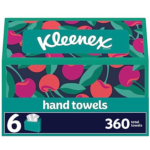 Kleenex Disposable Paper Hand Towels, 6 Boxes, 60 Tissues per Box (360 Total Tissues), Packaging May Vary -