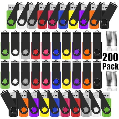 EASTBULLUSB Flash Drive Bulk 4GB 200 Pack with Lanyards USB 2.0 Thumb Drive Bulk Memory Stick USB Mass Storage - Demo Store