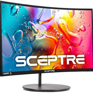 Sceptre Curved 24-inch Gaming Monitor 1080p R1500 98% sRGB HDMI x2 VGA Build-in Speakers, VESA Wall Mount Machine Black (C248W-1920RN Series) - Demo Store