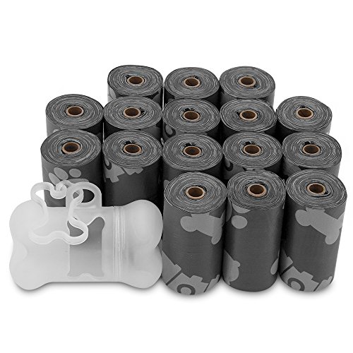 Best Pet Supplies Dog Poop Bags for Waste Refuse Cleanup, Doggy Roll Replacements for Outdoor Puppy Walking and Travel, Leak Proof and Tear Resistant, Thick Plastic - Gray, 240 Bags (GR-240B) -
