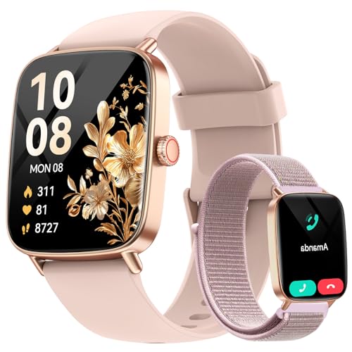 Smart Watch for Women, 1.85" HD Smartwatch Compatible iPhone/Samsung/Android (Answer/Make Calls), 100+ Sport Modes Fitness Tracker with Heart Rate/Sleep/SpO2 Monitor, IP68 Waterproof Reloj Inteligente -