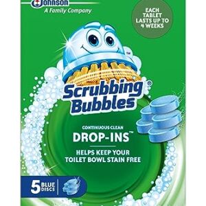 Scrubbing Bubbles Toilet Bowl Tablets, Continuous Clean Toilet Drop In Discs, Each Tablet Provides 4 Weeks of Protection Against Stains and Build Up, 5 Count (Pack of 1) -