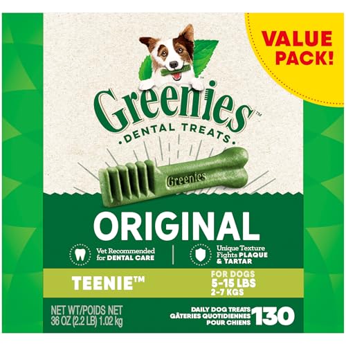 Greenies Original Teenie Dental Dog Treats, 36 oz. Pack (130 Treats) -