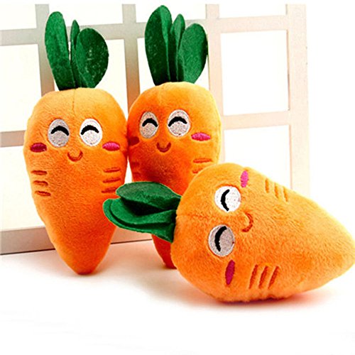 Bluelans Soft Puppy Pet Supplies Cute Carrot Plush Chew Squeaker Sound Squeaky Toys for Dog Cat Xmas Gifts -