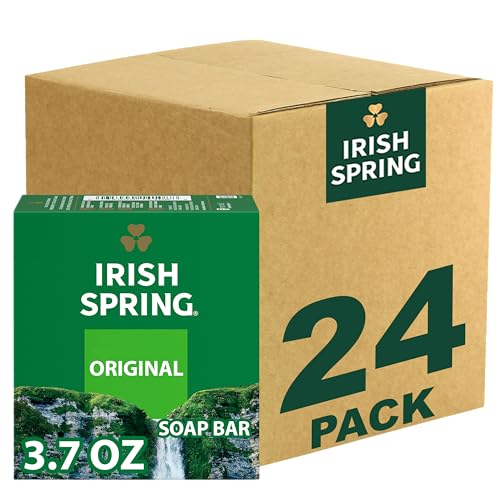 Irish Spring Bar Soap for Men, Original Clean, Smell Fresh and Clean for 12 Hours, Men Soap Bars for Washing Hands and Body, Mild for Skin, Recyclable Carton, 3.7 Ounce - 3 Count (Pack of 8) -