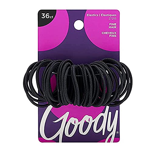 Goody Ouchless Hair Elastics, Black, 36 Count (Pack of 1) -