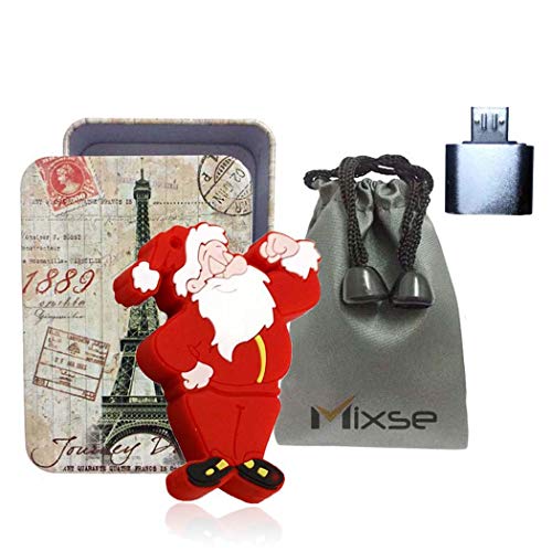 Mixse USB Flash Drive Memory U Disk Stick Storage Device Novelty Cute Santa Claus B 16GB - Demo Store