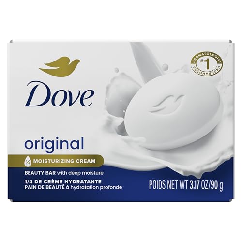 Dove Beauty Bar Gentle Skin Cleanser Original Moisturizing for Gentle Soft Skin Care Made With 1/4 Moisturizing Cream 3.17 oz -