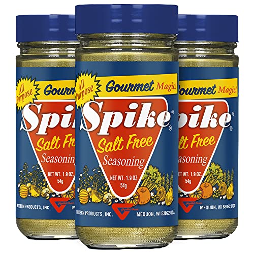 Spike All-Purpose Seasoning, Salt-Free, Herb, Veggie & Spice Blend 3-Pack – MSG-Free Seasonings & Spices, 1.9 Oz Ea -